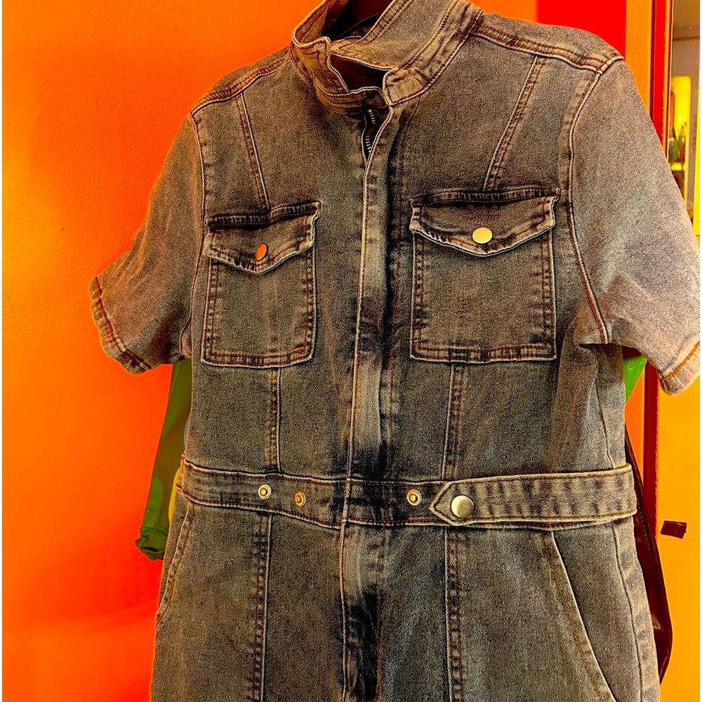 A brand new denim jumpsuit medium for women